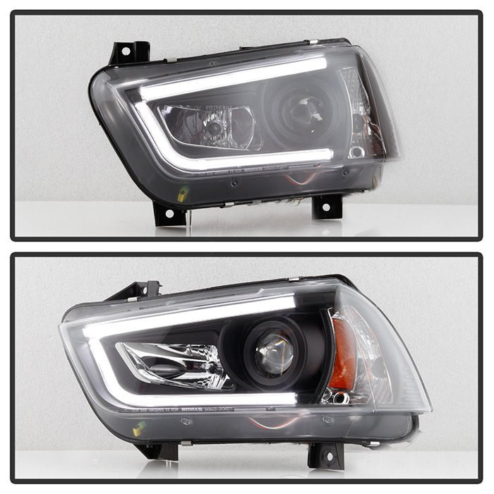 Dodge Charger 11-14 Projector Headlights - Light Tube DRL - Black