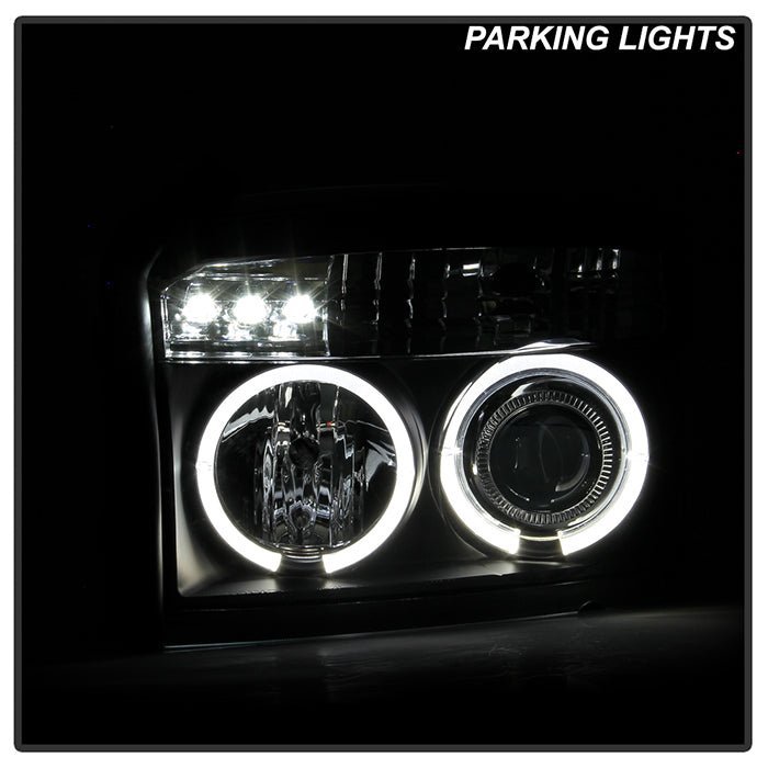 Dodge Dakota 05-07 Projector Headlights - LED Halo - Black