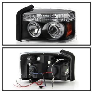 Dodge Dakota 05-07 Projector Headlights - LED Halo - Black - Image 2