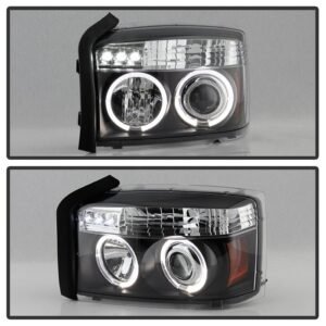 Dodge Dakota 05-07 Projector Headlights - LED Halo - Black - Image 7