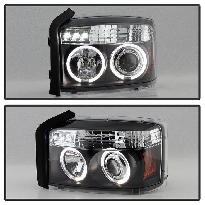 Dodge Dakota 05-07 Projector Headlights - LED Halo - Black