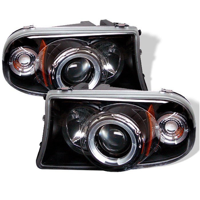 Dodge Dakota 97-04 / Durango 98-03 Projector Headlights - LED Halo - Black