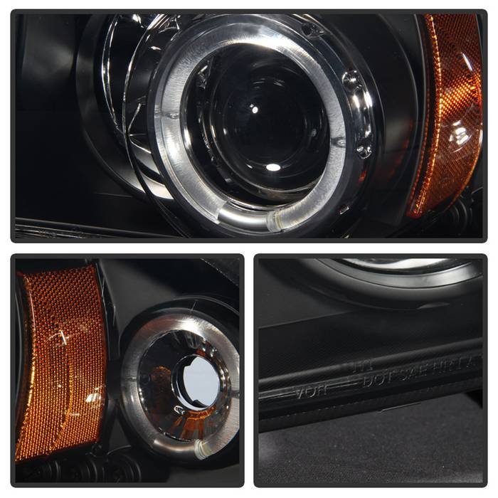 Dodge Dakota 97-04 / Durango 98-03 Projector Headlights - LED Halo - Black