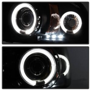 Dodge Dakota 97-04 / Durango 98-03 Projector Headlights - LED Halo - Black - Image 4