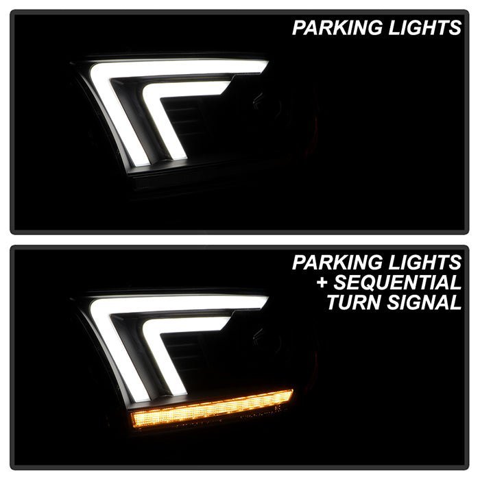 Dodge Durango 2011-2013 Projector Headlights - Sequential LED Turn Signal - - Black