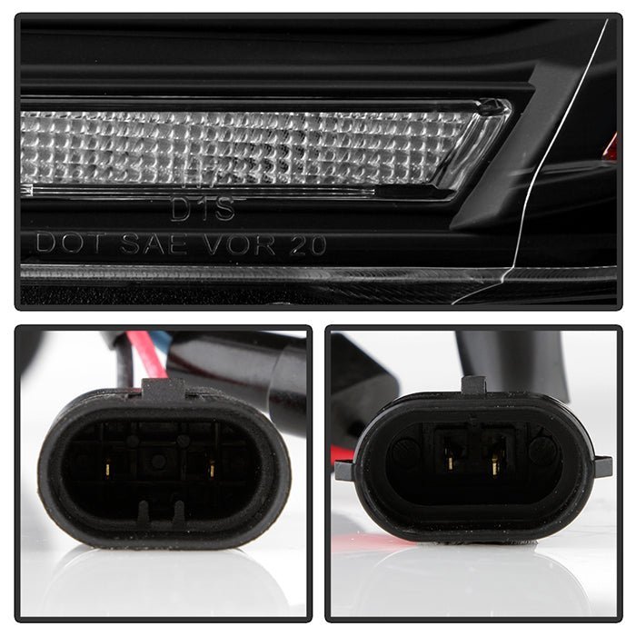 Dodge Durango 2011-2013 Projector Headlights - Sequential LED Turn Signal - - Black