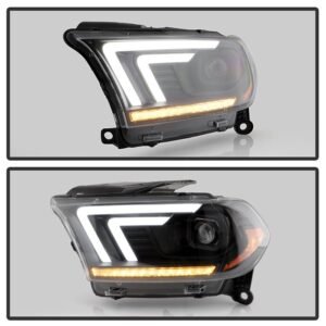 Dodge Durango 2011-2013 Projector Headlights - Sequential LED Turn Signal - - Black - Image 9