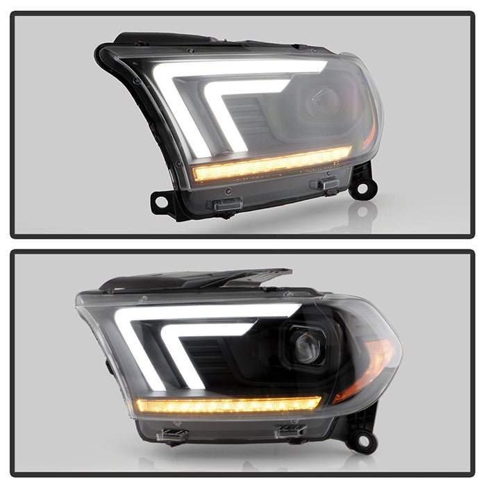 Dodge Durango 2011-2013 Projector Headlights - Sequential LED Turn Signal - - Black