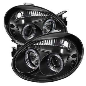 Dodge Neon 03-05 Projector Headlights - LED Halo - Black - Image 1
