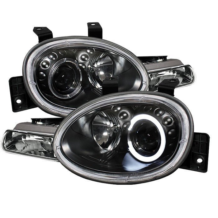 Dodge Neon 95-99 / Plymouth Neon 95-99 Projector Headlights - LED Halo - Black