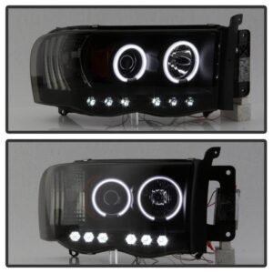 Dodge Ram 1500 02-05 / Ram 2500/3500 03-05 Projector Headlights - LED- Black Smoke - Image 8