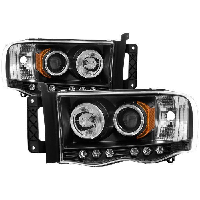 Dodge Ram 1500 02-05 / Ram 2500/3500 03-05 Projector Headlights - LED Halo - Black