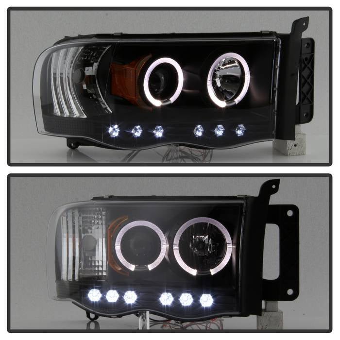 Dodge Ram 1500 02-05 / Ram 2500/3500 03-05 Projector Headlights - LED Halo - Black