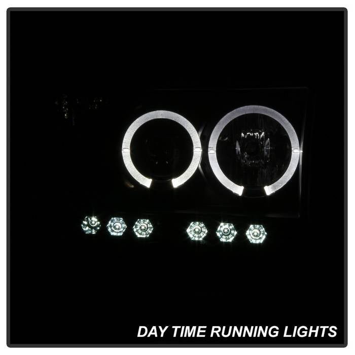 Dodge Ram 1500 02-05 / Ram 2500/3500 03-05 Projector Headlights - LED Halo - Black Smoke