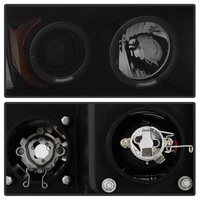 Dodge Ram 1500 02-05 / Ram 2500/3500 03-05 Projector Headlights - LED Halo - Black Smoke