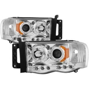 Dodge Ram 1500 02-05 / Ram 2500/3500 03-05 Projector Headlights - LED Halo - Chrome - Image 1
