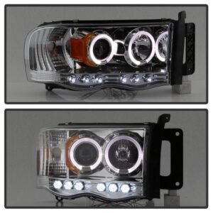 Dodge Ram 1500 02-05 / Ram 2500/3500 03-05 Projector Headlights - LED Halo - Chrome - Image 8