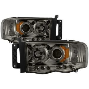 Dodge Ram 1500 02-05 / Ram 2500/3500 03-05 Projector Headlights - LED Halo - Smoke - Image 1