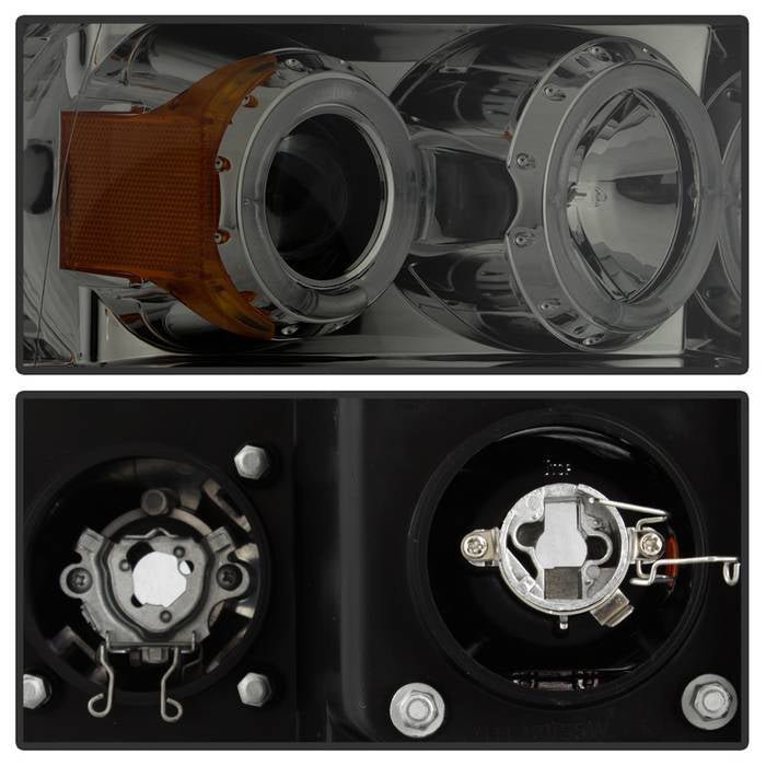 Dodge Ram 1500 02-05 / Ram 2500/3500 03-05 Projector Headlights - LED Halo - Smoke