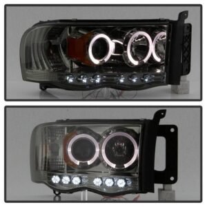 Dodge Ram 1500 02-05 / Ram 2500/3500 03-05 Projector Headlights - LED Halo - Smoke - Image 8