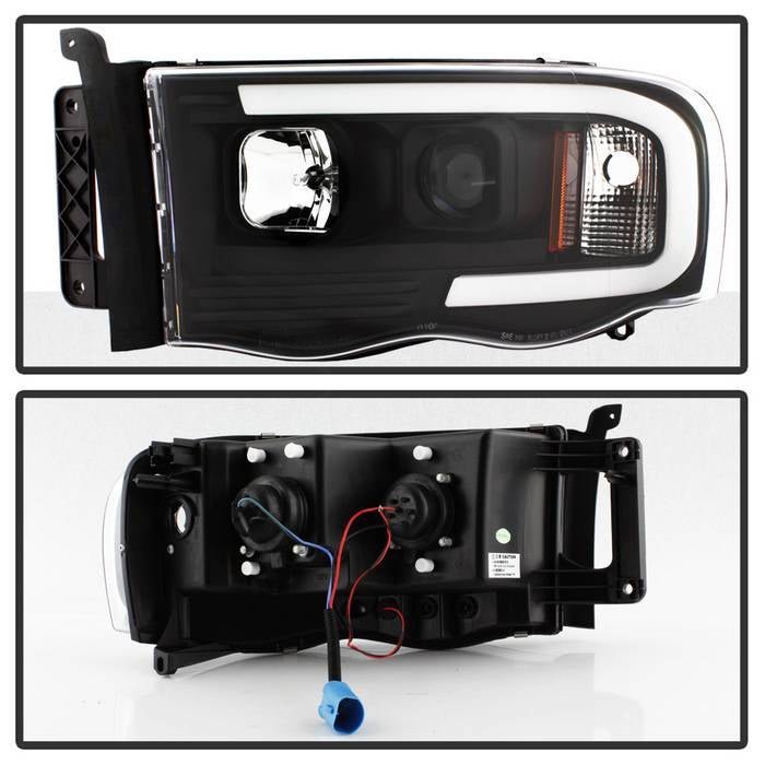 Dodge Ram 1500 02-05 / Ram 2500/3500 03-05 Light Bar Projector Headlights - Black