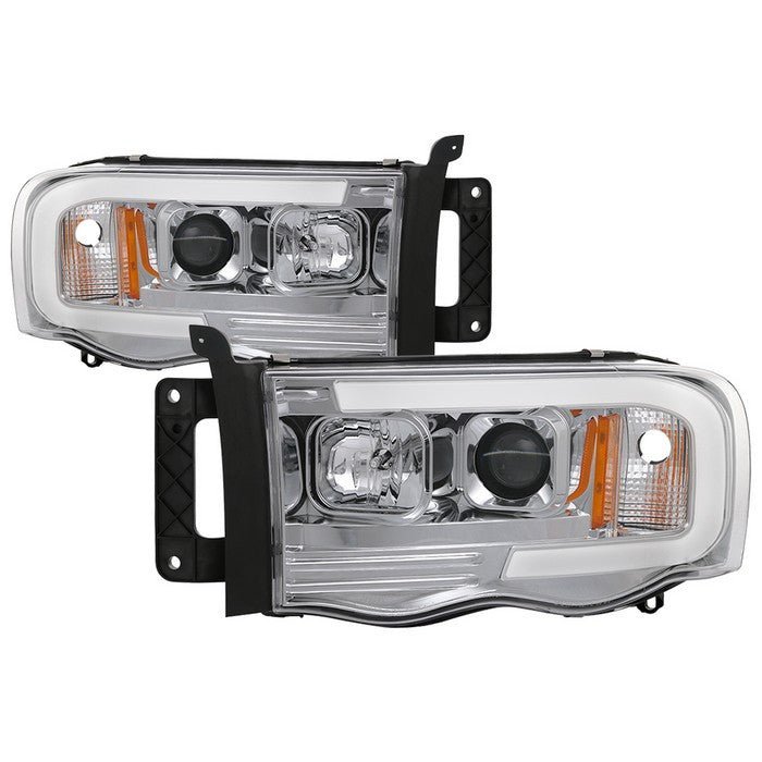 Dodge Ram 1500 02-05 / Ram 2500/3500 03-05 Projector Headlights - Light Bar DRL - Chrome