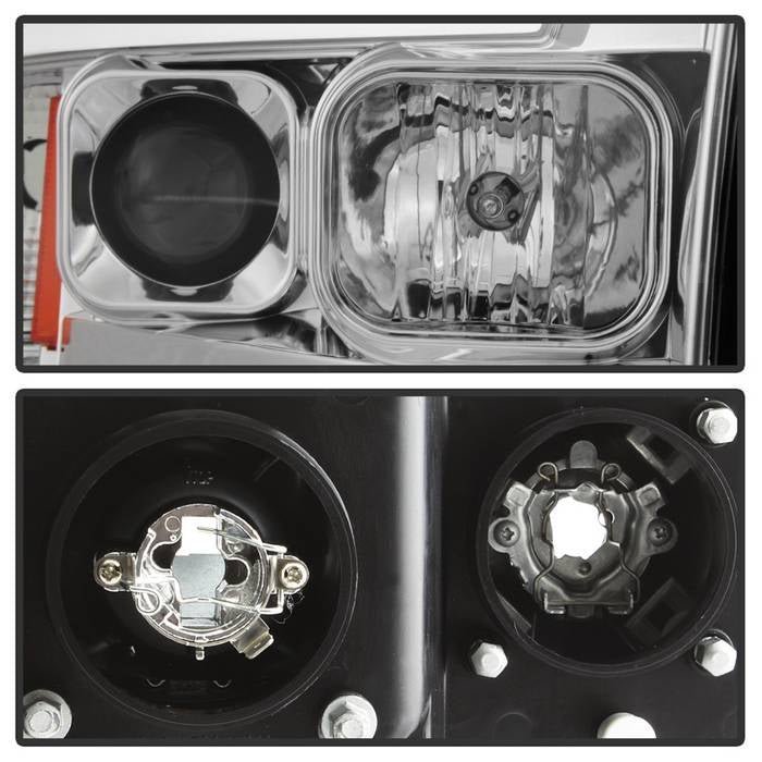 Dodge Ram 1500 02-05 / Ram 2500/3500 03-05 Projector Headlights - Light Bar DRL - Chrome