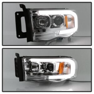 Dodge Ram 1500 02-05 / Ram 2500/3500 03-05 Projector Headlights - Light Bar DRL - Chrome - Image 8