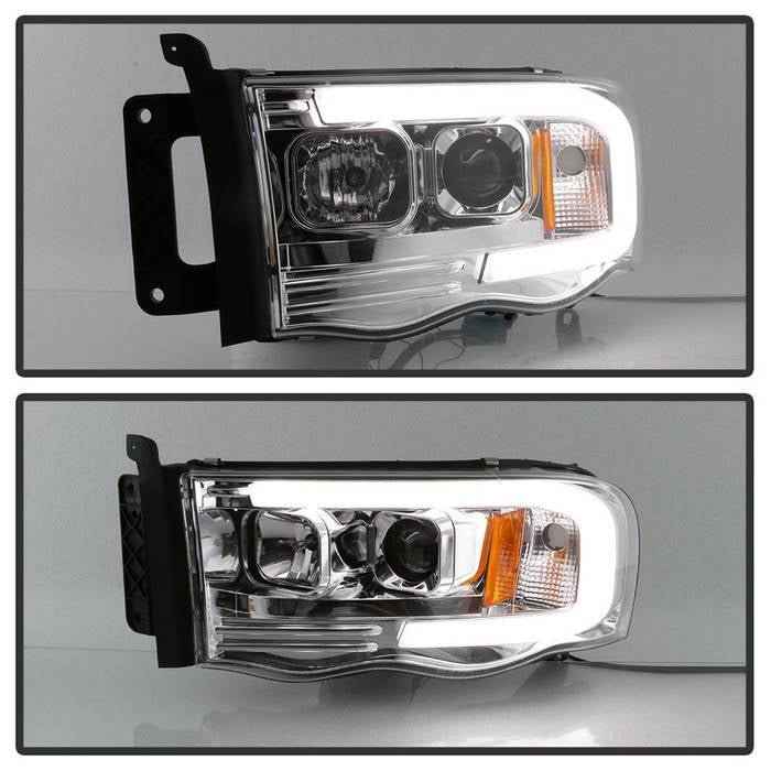 Dodge Ram 1500 02-05 / Ram 2500/3500 03-05 Projector Headlights - Light Bar DRL - Chrome