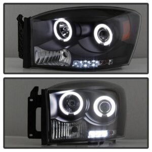 Dodge Ram 1500 06-08 / Ram 2500/3500 06-09 Projector Headlights - Black - Image 8