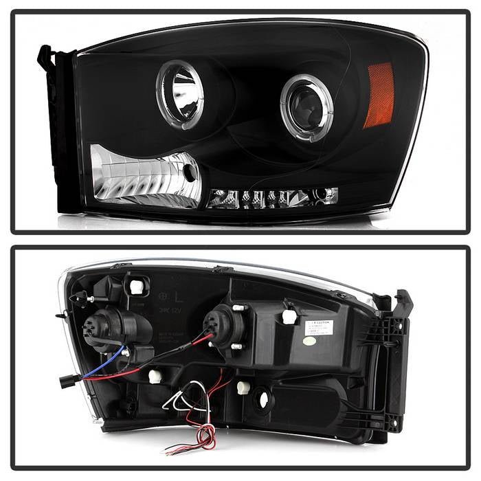 Dodge Ram 1500 06-08 / Ram 2500/3500 06-09 Projector Headlights  - Black