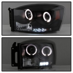 Dodge Ram 1500 06-08 / Ram 2500/3500 06-09 Projector Headlights  - Black - Image 8