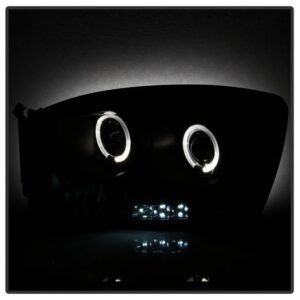 Dodge Ram 1500 06-08 / Ram 2500/3500 06-09 Projector Headlights - LED Halo - Black Smoke - Image 6