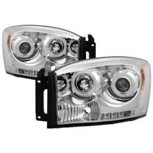 Dodge Ram 1500 06-08 / Ram 2500/3500 06-09 Projector Headlights - LED Halo - Chrome - Image 1