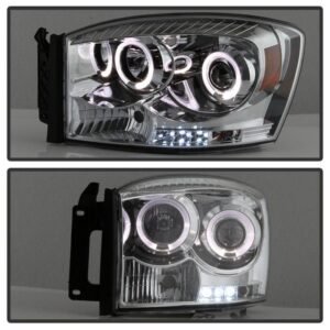 Dodge Ram 1500 06-08 / Ram 2500/3500 06-09 Projector Headlights - LED Halo - Chrome - Image 8