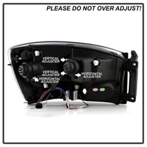 Dodge Ram 1500 2006-2008 / Ram 2500/3500 2006-2009  Equipped Headlights  - Black - Image 9