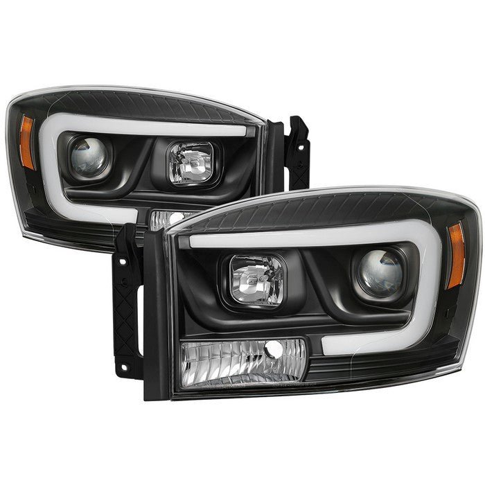 Dodge Ram 1500 06-08 / Ram 2500/3500 06-09  Projector Headlights - Light Bar DRL - Black