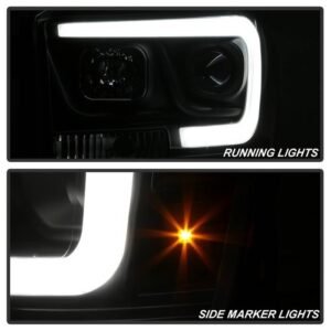 Dodge Ram 1500 06-08 / Ram 2500/3500 06-09  Projector Headlights - Light Bar DRL - Black - Image 9