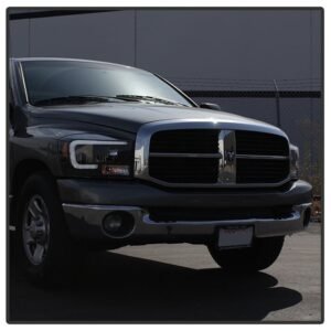 Dodge Ram 1500 06-08 / Ram 2500/3500 06-09  Projector Headlights - Light Bar DRL - Black - Image 12
