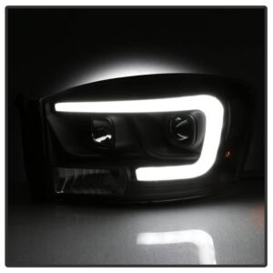 Dodge Ram 1500 06-08 / Ram 2500/3500 06-09  Projector Headlights - Light Bar DRL - Black - Image 6