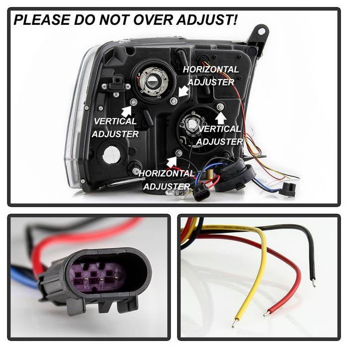 Dodge Ram 1500 09-18 / Ram 2500/3500 10-19 Version 2 Projector Headlights Back
