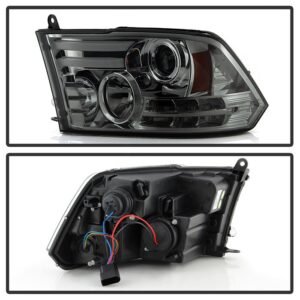 Dodge Ram 1500 13-18 / Ram 2500/3500 13-19 Projector Headlights - Light BaDRL- Smoke - Image 2