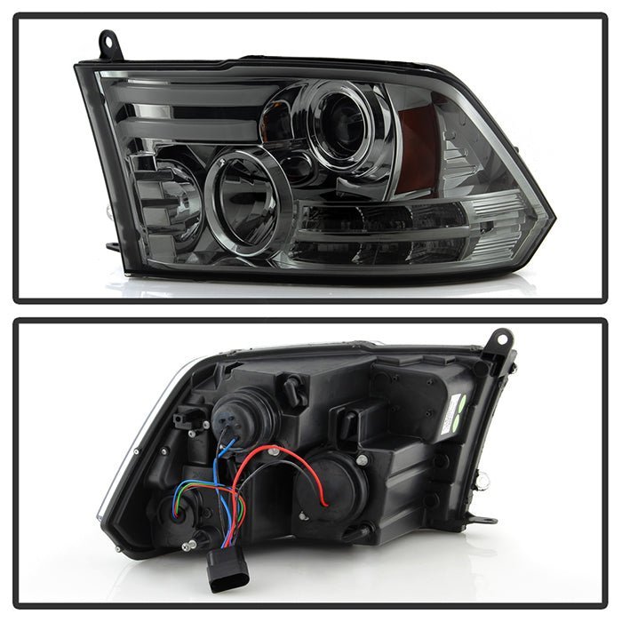 Dodge Ram 1500 13-18 / Ram 2500/3500 13-19 Projector Headlights - Light BaDRL- Smoke