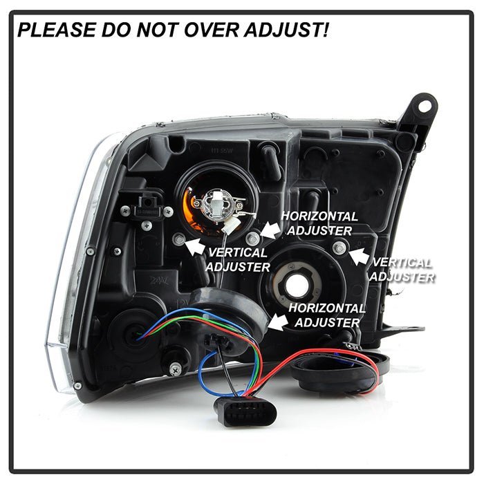 Dodge Ram 1500 13-18 / Ram 2500/3500 13-19 Projector Headlights - Light BaDRL- Smoke