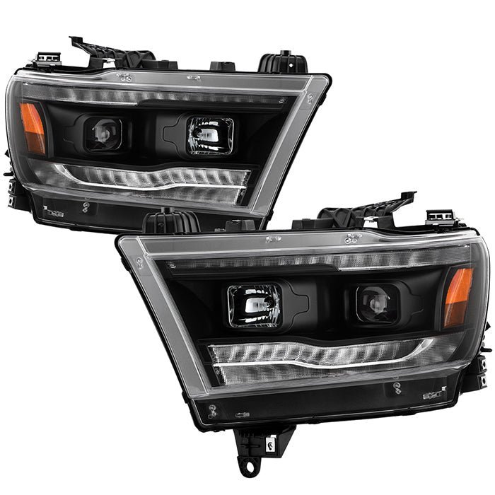 Dodge Ram 1500 2019-2020 Projector Headlights - Sequential Turn Signal  - Black