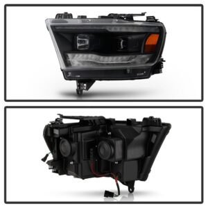 Dodge Ram 1500 2019-2020 Projector Headlights - Sequential Turn Signal  - Black - Image 2