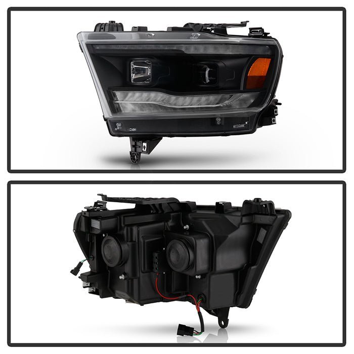 Dodge Ram 1500 2019-2020 Projector Headlights - Sequential Turn Signal  - Black