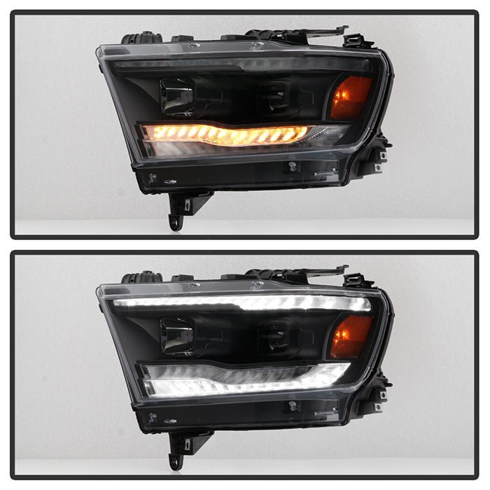 Dodge Ram 1500 2019-2020 Projector Headlights - Sequential Turn Signal  - Black
