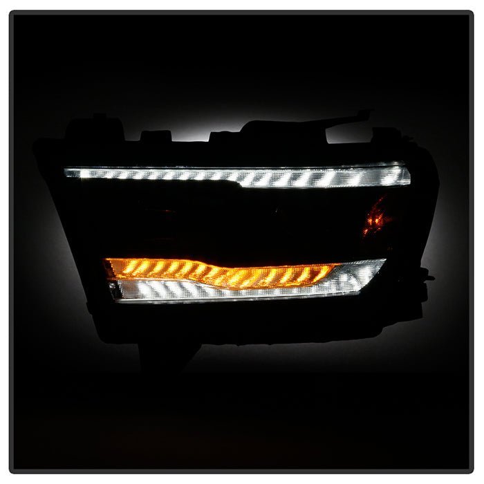Dodge Ram 1500 2019-2020 Projector Headlights - Sequential Turn Signal  - Black