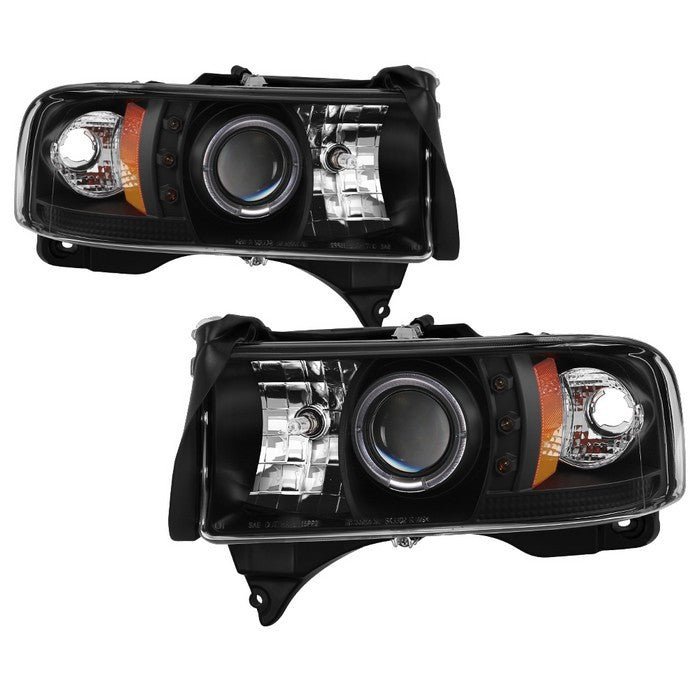 Dodge Ram 1500 94-01 / Ram 2500/3500 94-02 / 99-01 Ram Sport - Projector Headlights - LED Halo - Black